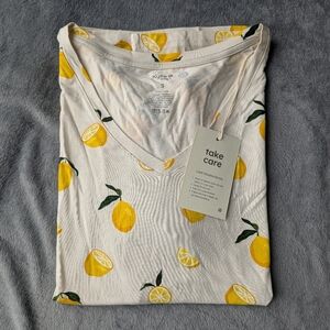 Kyte Baby Lemons Women's V Neck Tee Size Small